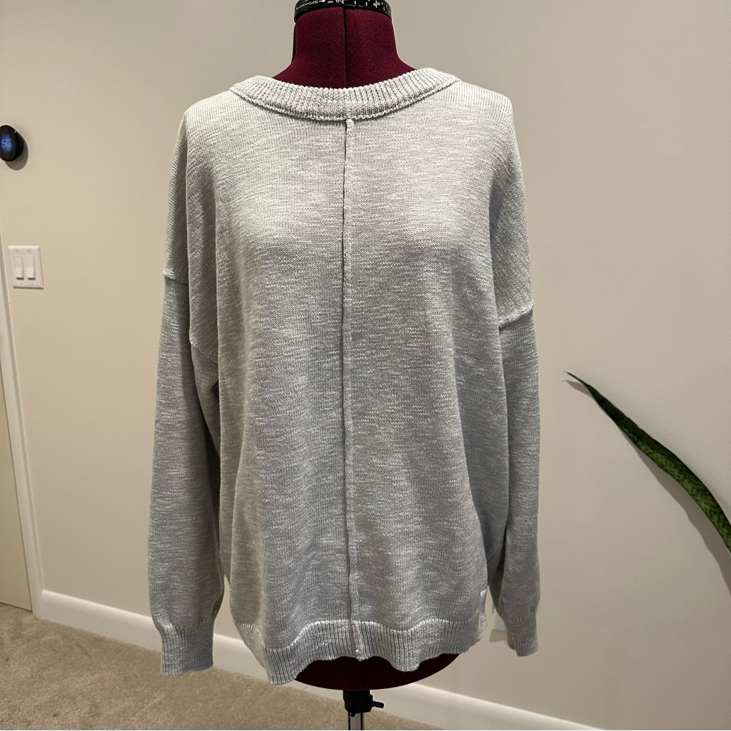 Btfmb Marled Light Gray Women's Pullover Sweater Size Large